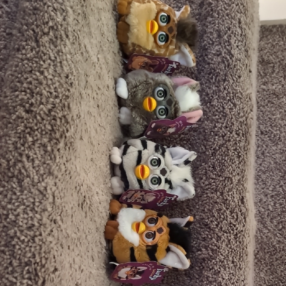Set of Four 1999 Furby Buddies Beanie Bags